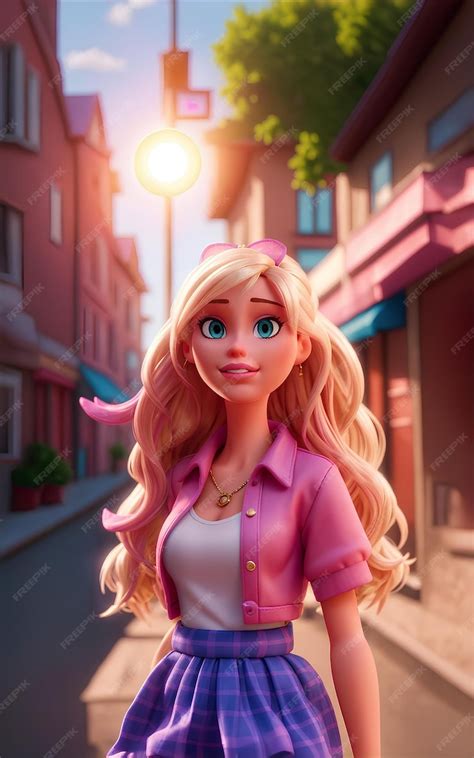 Premium Ai Image Cute Girl Barbie Anime