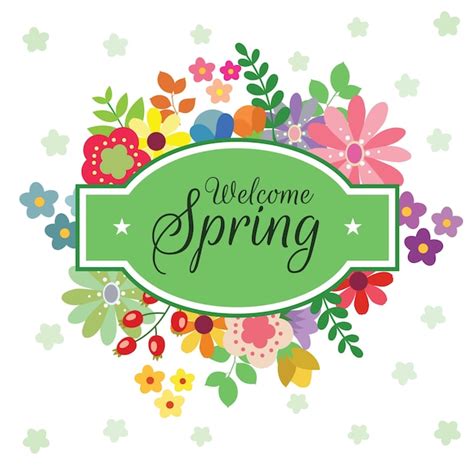 Premium Vector Welcome Spring With Flower