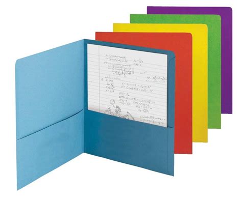 Two Pocket Heavyweight File Folder Letter Size Assorted Colors 50