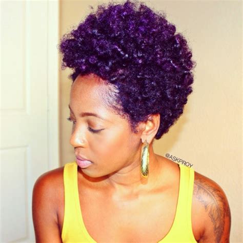 Tapered Natural Hairstyle With Color Purple Natural Hair Natural