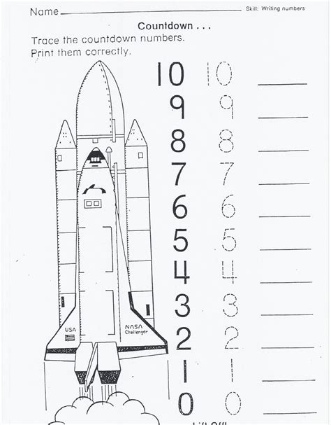 Outer Space Numbers 6-10 Worksheets