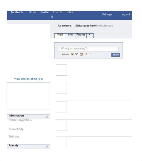 Blank Facebook Template 13 Free Word Ppt And Psd Documents Download