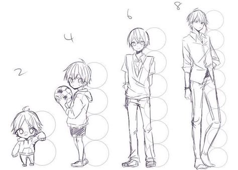 Anime Face Boy Drawing Different Heights Step By Step Tutorial