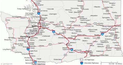 Detailed Road Map Of Washington State Printable Map