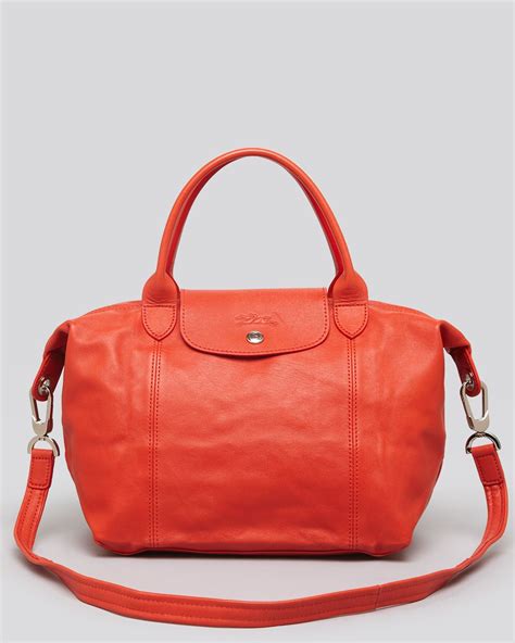 Lyst - Longchamp Shoulder Bag Le Pliage Leather Cuir Small in Red