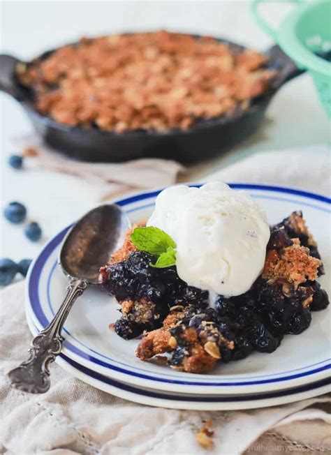 Make a healthy blueberry coulis. Warm Ginger Blueberry Crisp Recipe | Healthy Desserts