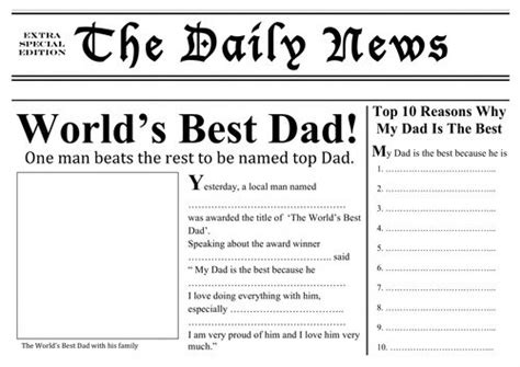 Worlds Best News Report Template Front Page Template For The Daily