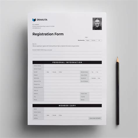 Premium Vector Registration Form Template