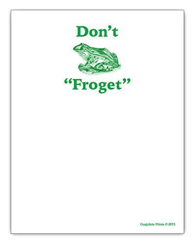 Dont Forget Funny Frog Notepad 425 X 55 Inches Green Guajolote