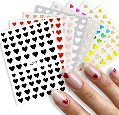 I Love Hearts Heart Shape Nail Art Stickers