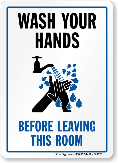 Wash Your Hands Before Leaving This Room Sign Sku S 8525