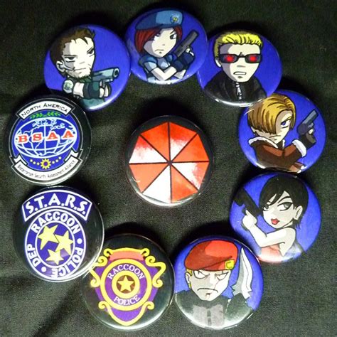 Resident Evil Pin Set Button Badge 125 Inch