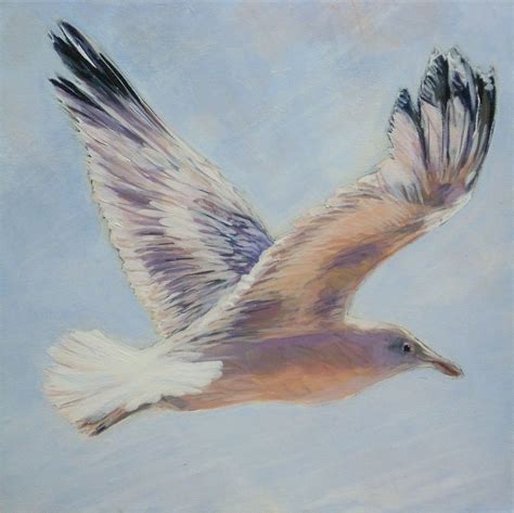 Birds Flying At Sunset Flying Seagull Acrylic On Canvas 30x30cm
