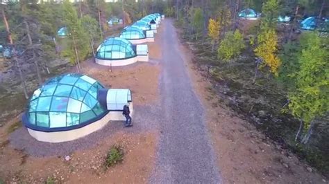 Igloo Village Kakslauttanen Artic Resort Saariselkä Finland Drone