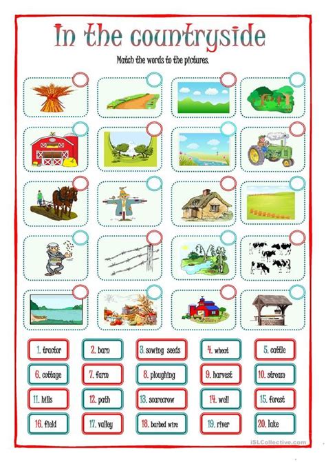 English Esl Worksheets For Learning In The Countryside