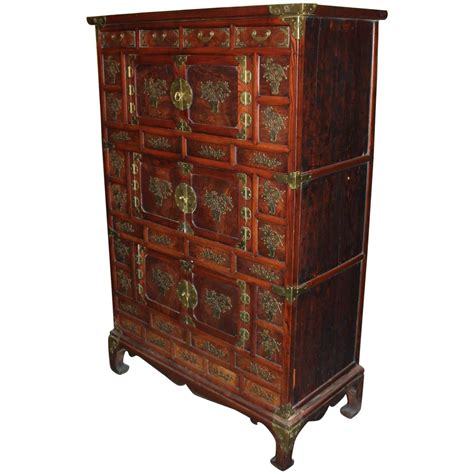 We rental and sell home furnishings and cabinets, including bedroom furniture, dining room furniture, living room furniture, sofas, chairs. Late 19th Century Korean Tansu Elmwood Cabinet with Brass ...