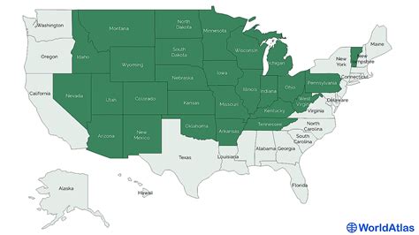 Landlocked States Of The United States Worldatlas
