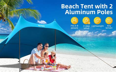 Akaso Beach Tent Portable Beach Canopy Sun Shelter Upf50 For 6 8 People For Beach Camping