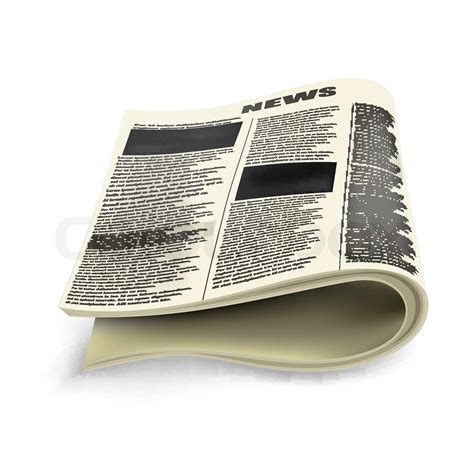 Old Folded Newspaper Stock Vector Colourbox