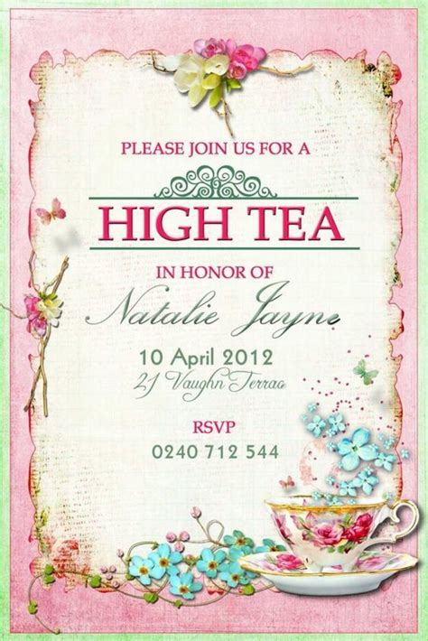 Tea Party Baby Shower Invitation In 2020 With Images