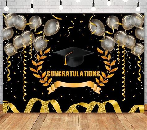 Graduation Backdrop Class Of 2021 Photography Background Black Golden