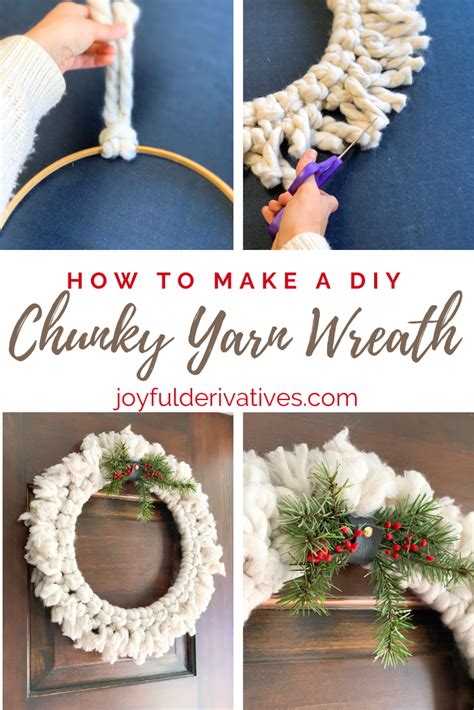 How To Make A Diy Chunky Yarn Wreath The Easy Way Yarn Wreath Chunky