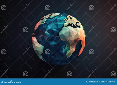 Vector Low Poly Earth Illustration Polygonal Globe Icon Generative Ai