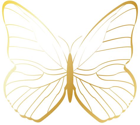Golden Butterfly Transparent Background 35067612 Png