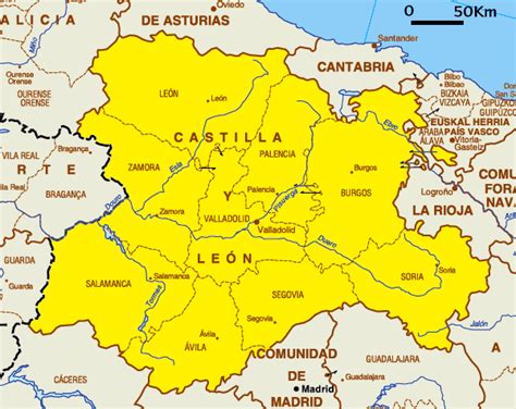 Mapa Político De Castilla Y León Tamaño Completo