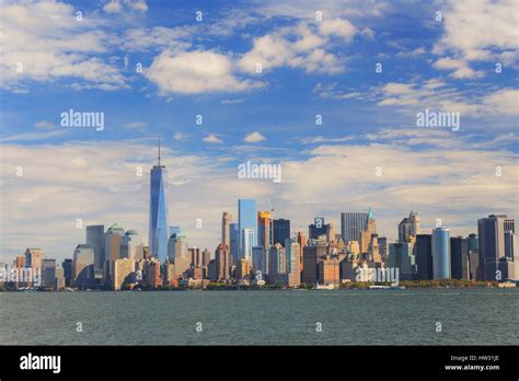 Usa New York New York City Lower Manhattan Skyline Stock Photo Alamy