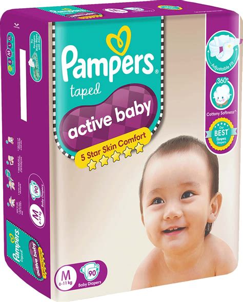 Buy Pampers Active Baby Diapers Medium 90 Count Online And Get Upto 60