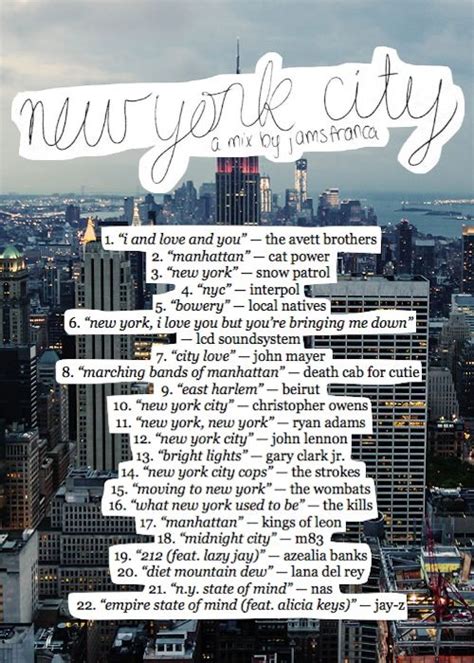 nyc playlist aka the greatest thing to ever be assembled except that there is no sinatra on here