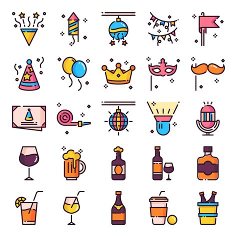 Party Icons Pack 533922 Vector Art At Vecteezy