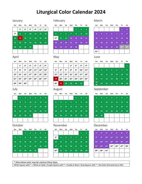 Cokesbury Liturgical Color Calendar 2024 By United Methodist Publishing
