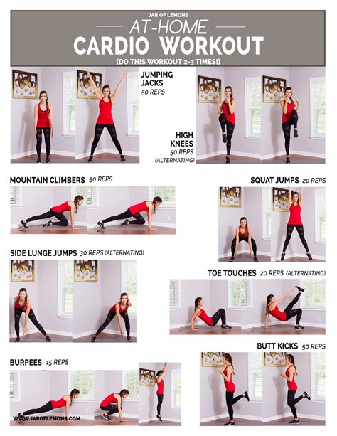 At Home Cardio Workout Graphic Jar Of Lemons