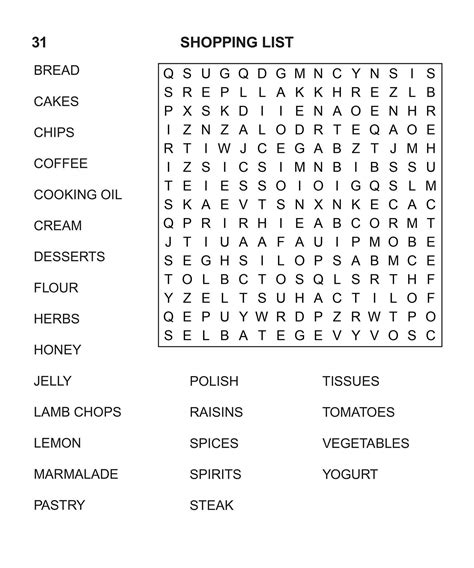 Large Print Word Searches Printable
