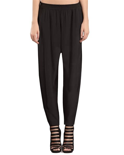 Gucci Silk Crepe De Chine Jogging Pants In Black Lyst