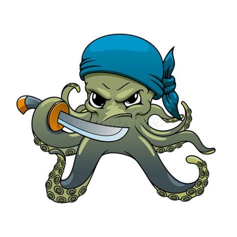 Pirate Octopus Cartoon Stock Illustrations 2272 Pirate Octopus