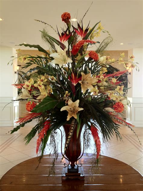 Silk Floral In Hotel Lobby Large Floral Arrangements Fall Flower