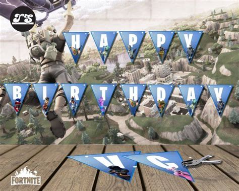 Fortnite Themed Birthday Banner Instant Download Birthday Banner