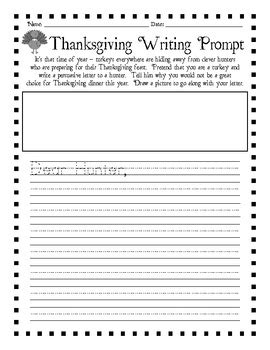 Writing a traditional block style letter. Thanksgiving Writing Prompts for Primary by Primary ...