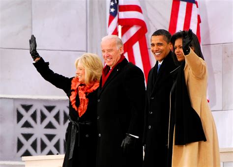 Jill Biden Vice President Elect Joe Biden President Elect Barack Obama And Michelle Obama