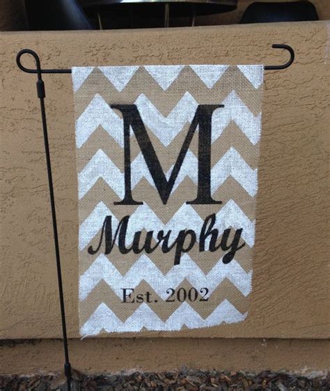 Personalized Garden Burlap Flag Burlap Crafts Burlap Flag Burlap