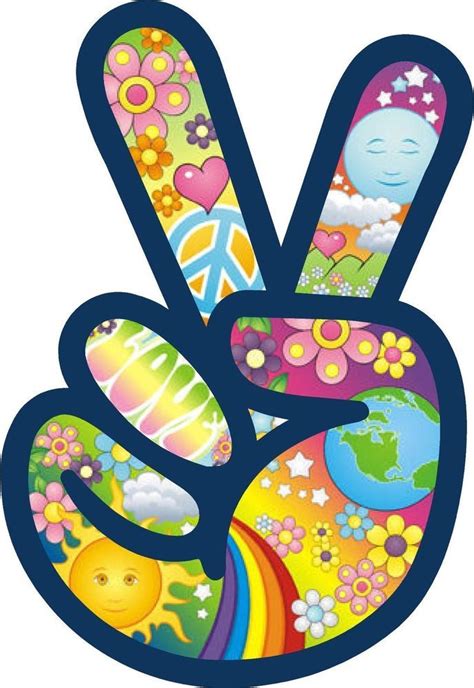 Peace Symbol Sign Flower Power Hippie Love Car Color Decal Sticker 34
