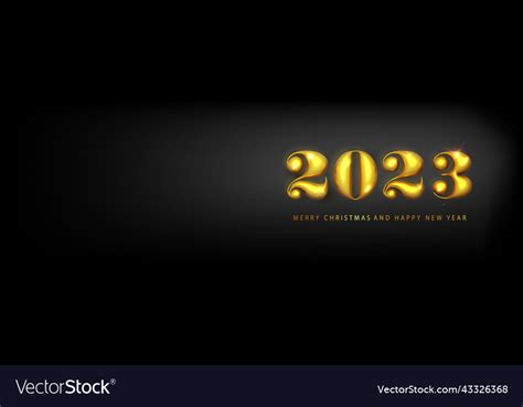 Happy New Year 2023 Banner Golden Luxury Vector Image