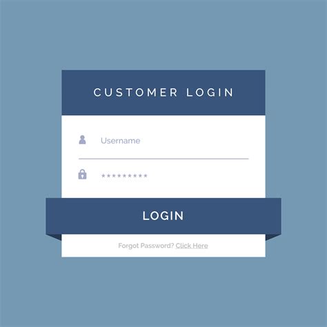 Flat Login Form Design On Blue Background Download Free Vector Art