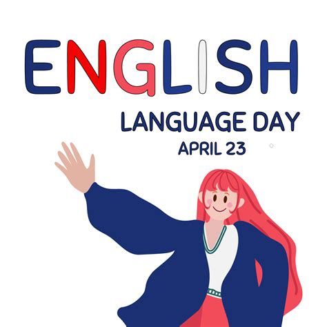 English Language Day April 23 Holiday Concept Template For