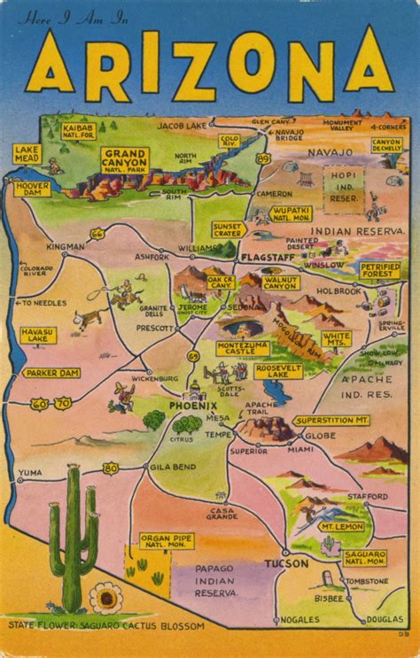 Map Of Arizona Arizona Vacation Arizona Travel Trip To Grand Canyon