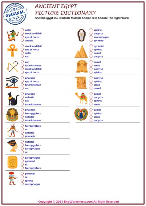 ancient egypt printable english esl vocabulary worksheets engworksheets