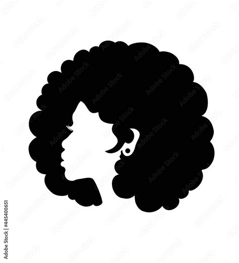 Fototapeta Black Afro African American Girl Woman Lady Vector Portrait
